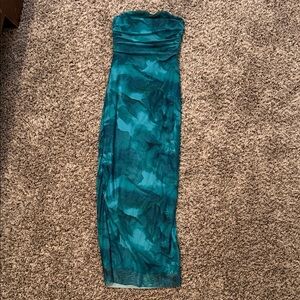 Teal Strapless Dress
